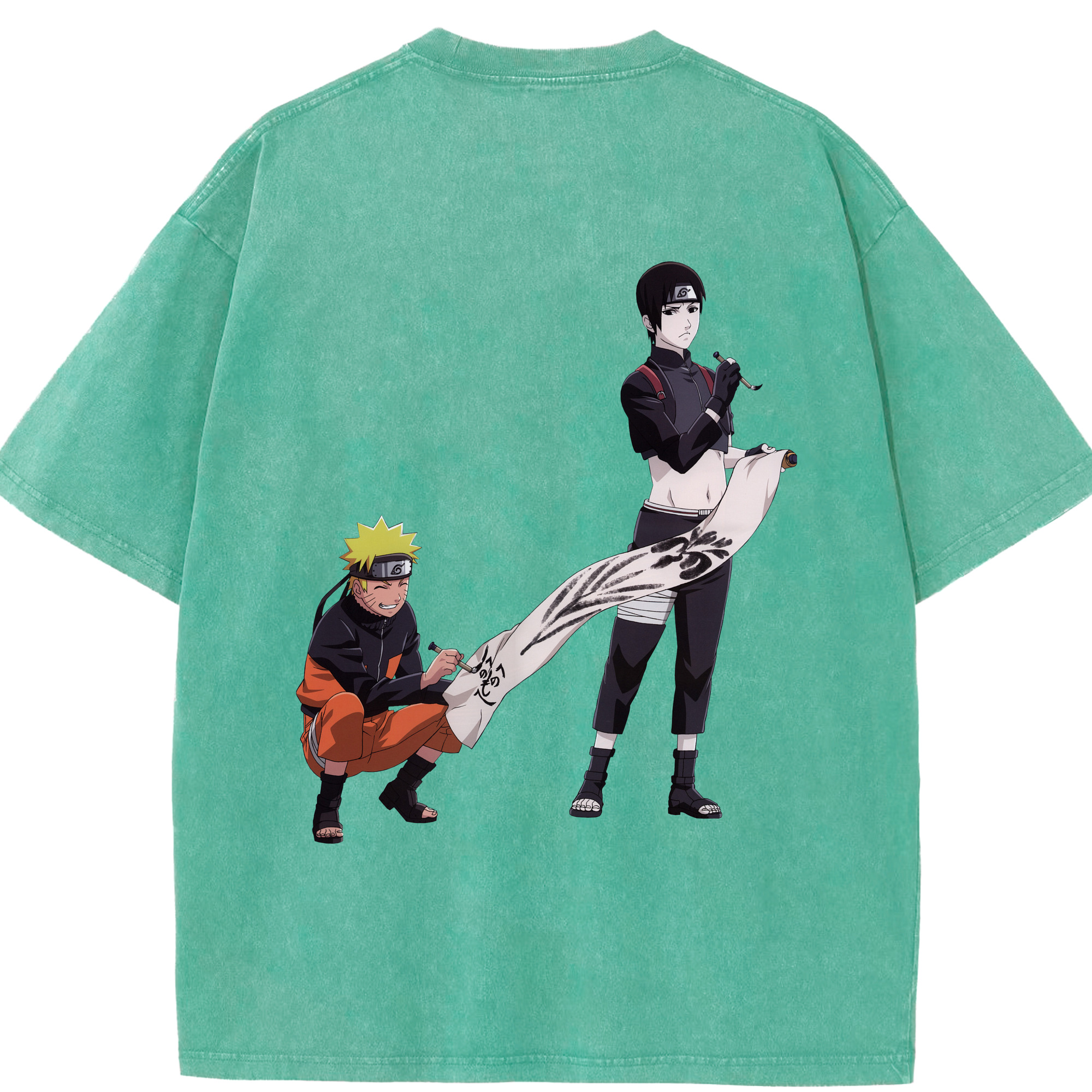 （画像用） NARUTO -ナルト- うずまき ナルト Uzumaki Naruto 綿100% ヴィンテージ風 半袖Tシャツ（背面プリント）